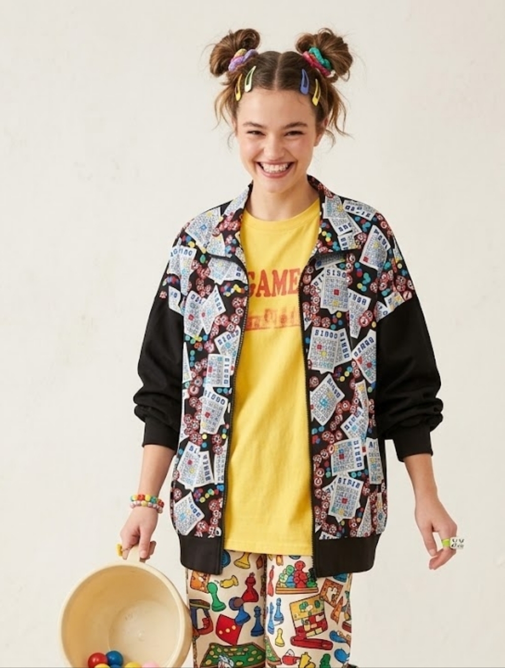 Quirky Kidcore BINGO Novelty Track Jacket  Kitschy Maximalist Track Jacket XL